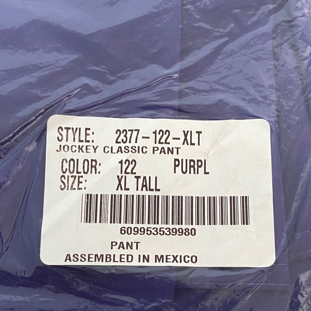 Jockey Purple Classic Scrub Pants XL Tall